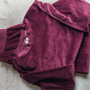 Burgundy Ribbed 2pc Lounge/Sweat Set